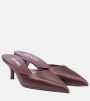 [Prada] Prada Satin mules AU 6.5 burgundy