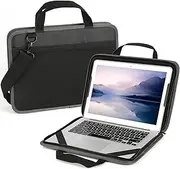 CDBXPRG Laptop Case Sleeve 13-14 inch,Shockproof Computer Cover for HP,Protective Laptop Shoulder Bag for MacBook Air/MacBook Pro,Dell,Lenovo,Chromebook(Black)