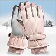 [generic] Ski Gloves, Women Waterproof Ski Gloves, Winter Touchscreen Thermal Gloves with Fleece,Windproof Anti-Slip Touch Screen Gloves, Outdoor Cycling Skiing for Women