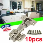 10pc Door Hinge Cabinet Cupboard Hinges Soft Close Half/Full Overlay Wardrobe