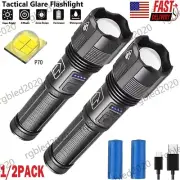 9900000LM LED Flashlight Tactical Light Super Bright Torch USB Rechargeable Lamp