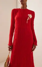 [Erdem] Plissé Midi Dress