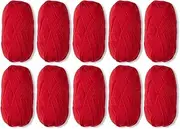 [Knit Picks] Wool of The Andes Worsted Weight 100% Wool Yarn (10 Balls - Red)