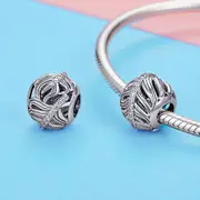 Solid 925 Sterling Silver Rolling Deep CZ Charm