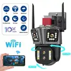 4K WiFi Security Camera Four-Lens 10X Zoom Wireless Outdoor IP PTZ Smart IR Cam