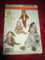 UNCUT Simplicity BABY Five JUMPSUIT COSTUMES Sewing PATTERN #1767 - Size XS-L