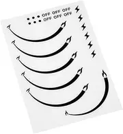 HALLMERS 6 Flame Gas Hob Dial Ignition Gradient Marker Anti Clockwise Third 1/3 Turn Decal Control Panel Labels (Black Print Clear Adhesive) Replacement Oven Sticker Counter Cooktop Burner Knob