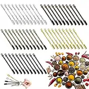 50 Pcs Mini Shovel Spoons, Tiny Metal Spoon Keychain Necklace Charm Mini Pendant Spoon for DIY Craft Making, Tiny Spoons for Spice, Salt, Seasoning, Sugar