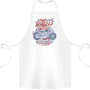 Two Wheels Attitude Motorcycle Biker Motorbike Cotton Apron 100% Organic