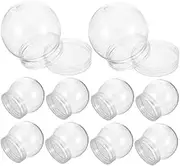 JUMPLAWN 10Pcs Fillable Snow Globe Candy Containers Transparent Bottles with Lids for Christmas Crafts Multi Functional Party Favors and Decorations