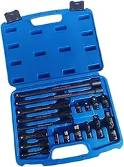 Leefasy 18Pcs Drive Socket Extension Set Socket Adapter,with Box,Versatile,Premium Universal Joint Accessory Includes 1/4" 3/8" 1/2"
