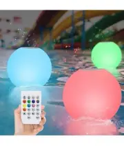 Two Floating Bluetooth 5.0 Speakers Waterproof IPX7 LED 7 Color Pool Lights