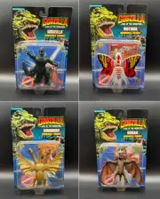 Vtg GODZILLA King of the Monsters 1994 Trendmasters Bendable Action 4 Figures