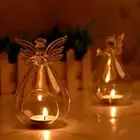 Angel Glass Tea Light Candle Holder Home Party Decor Candlestick Storage Ho C-ON