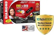 Diamond VC500 USB 2.0 One Touch VHS to DVD Video Capture Device with Easy to use Software, Convert, Edit and Save to Digital Files for Win7, Win8 and Win10