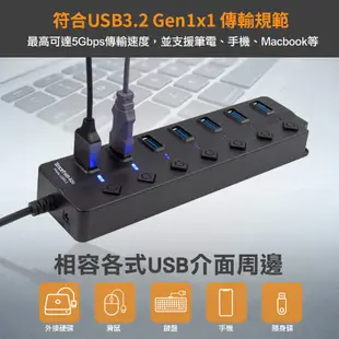 【Intopic】HB-620 7埠 USB3.2 高速 集線器 USB HUB