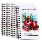 4 Pack Mixed Media Sketchbook, 5.5x8.5 inches Drawing Paper Sketch Book, 98lb...