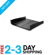 16” Deep Universal Rack Shelf - TAA Compliant Vented Steel Tray for Equipment