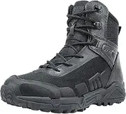 [Wcxixo] Men Lightweight Tactical Boots, Comfort Durable Rubber Sole Military Work and Desert Boots, Lace-up Lightweight Waterproof Breathable Military Boots