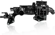 Engine Coolant Thermostat Housing Assembly Compatible with 2010-2019 Kia Cadenza Sorento Sedona Hyudai Azera Sant FE XL, Replacement for 256203CAA0