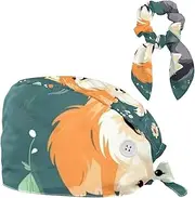 [YTYVAGT] Scrub Caps Women,Scrub Hats Suitable for Women,Cartoon Pomeranian Dog