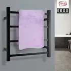 ACA Electric Heated Towel Rail Rack Warmer Dryer 4 Bar Stainless Square Black AU