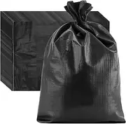SEUNMUK 60 PCS Empty Woven Polypropylene Sand Bags, 17.7 x 26 Inch/45 x 65 cm Black Sandbags for Flooding, 44 lbs Capacity