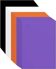 80 Pieces Halloween Cardstock Thick Paper, White Black Orange Dark Purple Cardstock Paper Card Stock for Halloween Card Making Arts Crafts Invitations Greeting Gift Tags