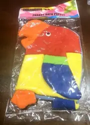 Kids Bath Wash Parrot Hand Puppet New In Package Wash Cloth Bath time