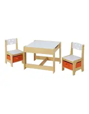 [Keezi] Table and Chairs 3 Piece Set in White
