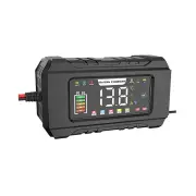 RJtianye 9 Stage Charging 12V 15A / 24V 8A Large Color Screen Battery Charger Trickle Charge Mode for 12V 2Ah-200Ah / 24