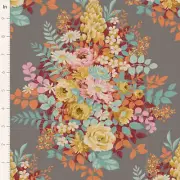 Quilting Patchwork Fabric TILDA Chic Escape Whimsyflower Grey 50x55cm FQ