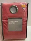 Morgan Cord Grommet Top Light Filtering Window Curtain Panel in Coral 52" x 63"