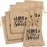 Sparkle and Bash 30-Pack Small Burlap Bags with Drawstring, 4x6-Inch Woven Jute