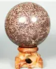 334g Natural Almandine Wine Red Garnet Sphere Crystal Ball w/ Rosewood Stand