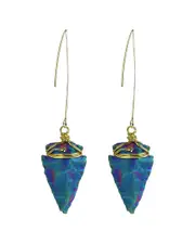 Eye Candy LA Agate Arrowhead Earrings