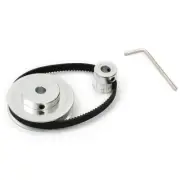 Silver And Black Aluminum Timing Belt Closed Loop 200mm W/ 20 & 60 Teeth