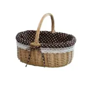 Zerodeko Little Red Riding Hood Basket Hand Woven Picnic Bag Gift Basket Wicker