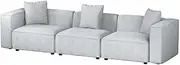 Modular Sofa Chaise Set 3-Seater Grey Comfortable Living Room Furniture Couch