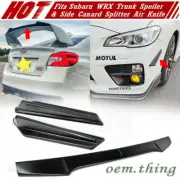 Matte Black Fit FOR SUBARU WRX STI Gurney Trunk Spoiler + Side Canard Flap 2021