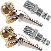 2 Sets Locking Air Chuck Tire Inflator with Internal Thread Durable Tire Chuck for Bicycles Motorcycles Cars and Trucks Prevents Air Leakage