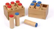 Montessori Sensorial Auditory Material - Sound Cylinders Sound Boxes Kids Edu...