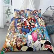 v3265 Bed Sheets Super Mario Bed Doona Duvet Cover Set Bed Sheets IU3265