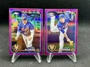 2024 Topps Chrome New York Mets Pink Refractor 6 Card Lot