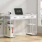 Computer Desk Drawer Shelves Study Table 120CM White Home Office Furniture 20-WH