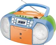 Dual DAB-P 210 Cassette Radio with CD - DAB(+)/FM Radio - Boombox - CD Player - Stereo Speaker - USB Port - Aux Input - Mains/Battery Operated - Portable - Colourful