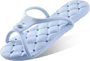 [Hienusue] Collapsible Flip-Flops Shower Shoes, Men's and Women's Non-Slip Quick Drying Bathroom Slippers, Travel Slide Sandals Soft and Comfortable Home Slippers