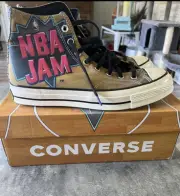Mens Converse All Star Chuck Hi SZ 9 Men’s NBA Jam Basketball Shoes 171692C