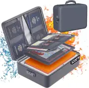 Fireproof Waterproof Document Organizer Box 8 Layers Portable Gray Safe