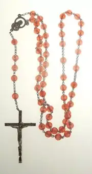 Irish J. C Walsh & Sons, Ireland PINK ROSARY BEADS A20812